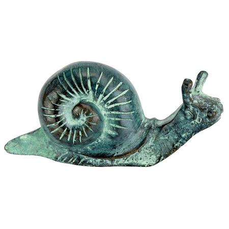 Small Land Snail Cast Bronze Garden Statue